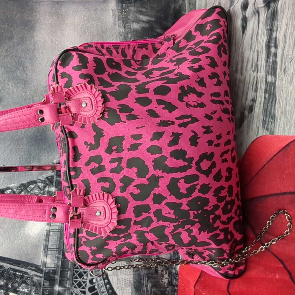 III Parcel Pink Leopard Print Bag